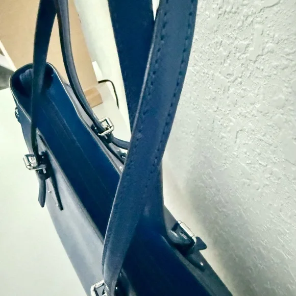 💙Michael Kors Leather Large Jet Set Tote Royal Blue with dust bag - Picture 11 of 14